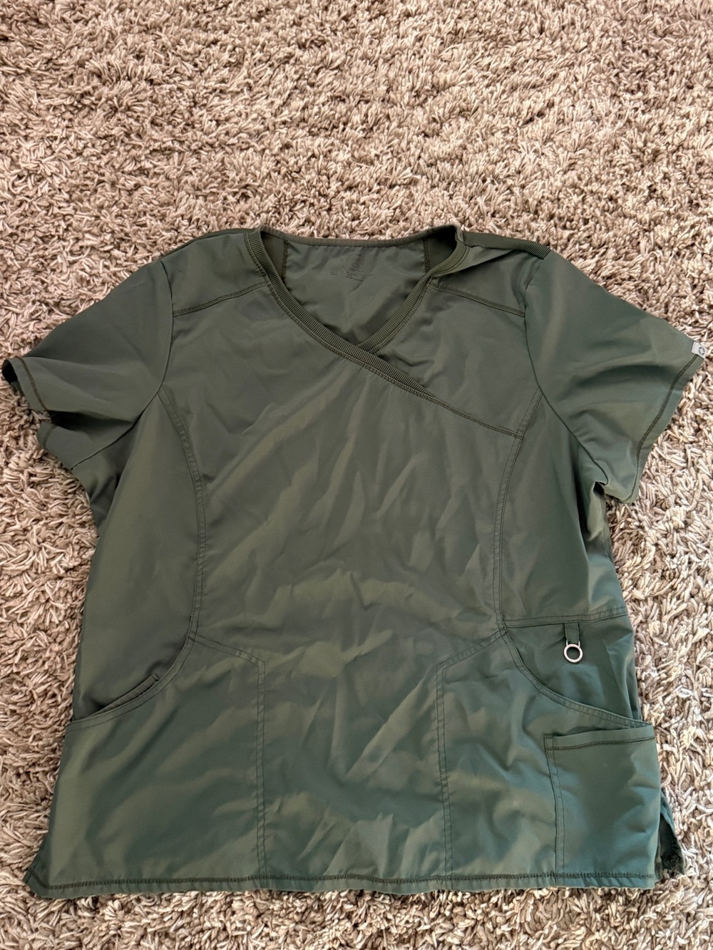 Cherokee Infinity Olive Green V-Neck Scrub